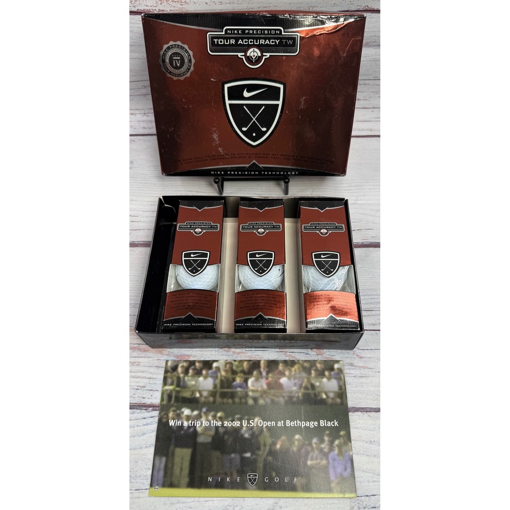 Nike Precision Tour Accuracy TW Tiger Woods Golf Balls 9 Count Vintage 2002 Box